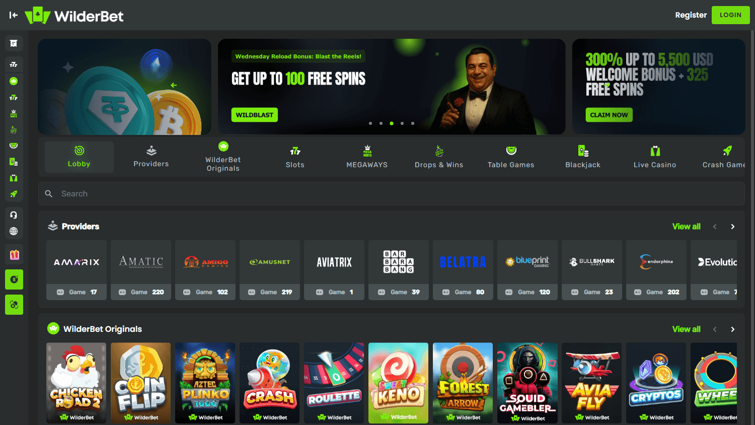 wilderbet_casino_homepage_desktop