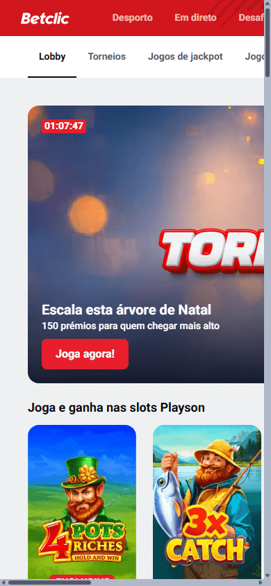 Schermata della galleria giochi di Betclic App