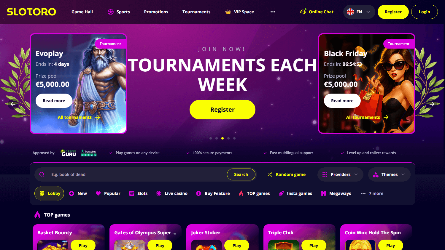 slotoro_casino_homepage_desktop