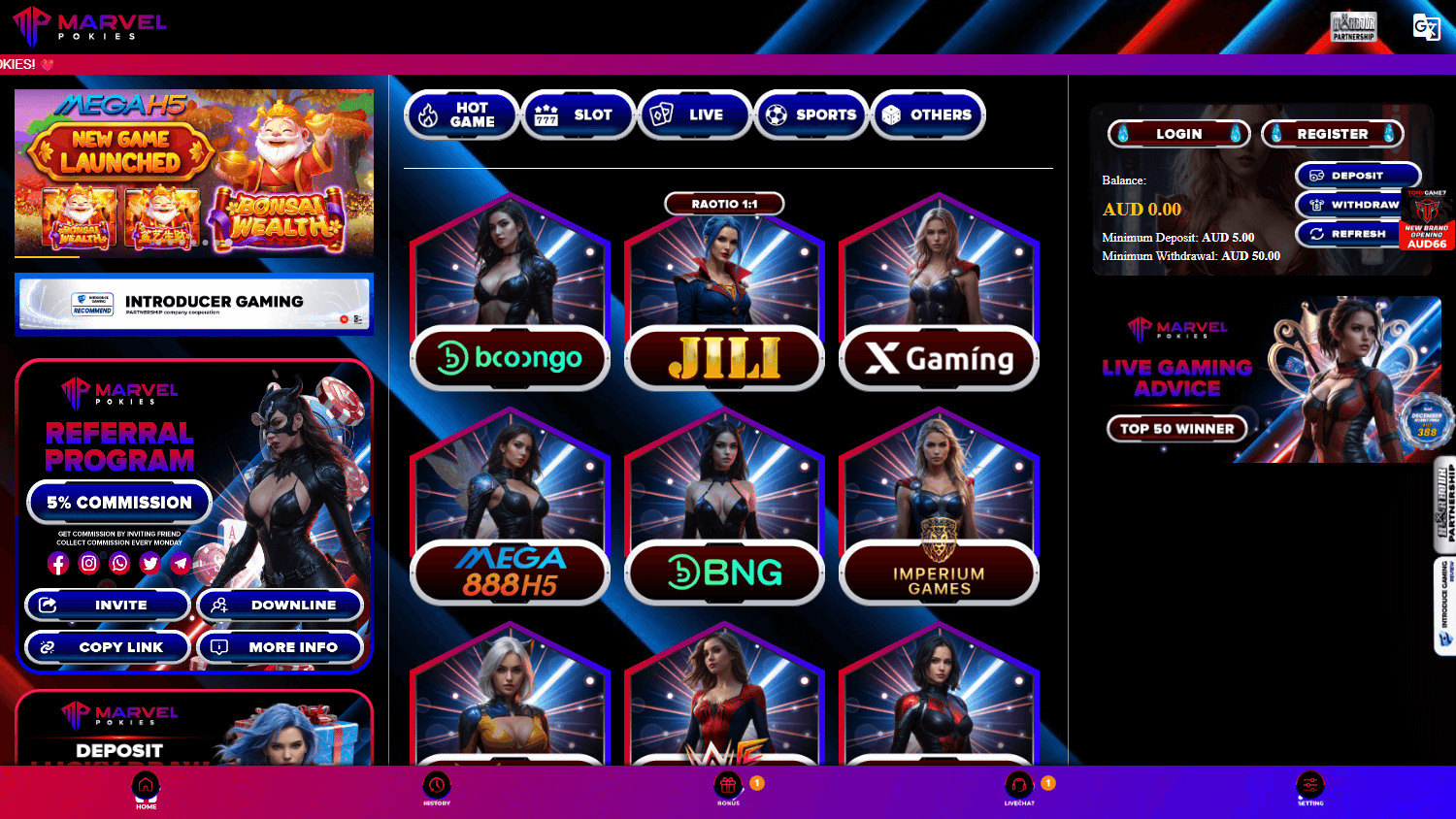 marvel_pokies_casino_homepage_desktop