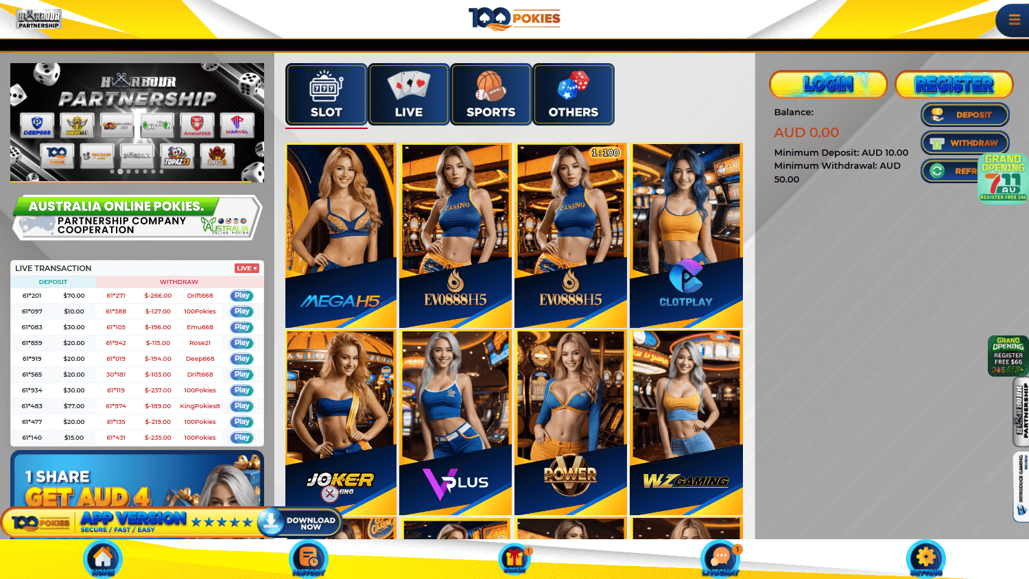 100pokies_casino_homepage_desktop