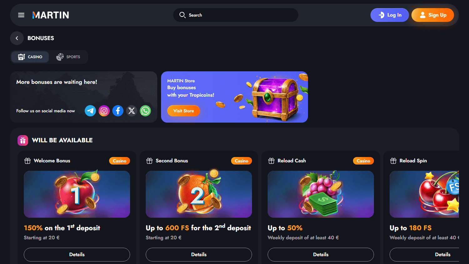 Martin online casino