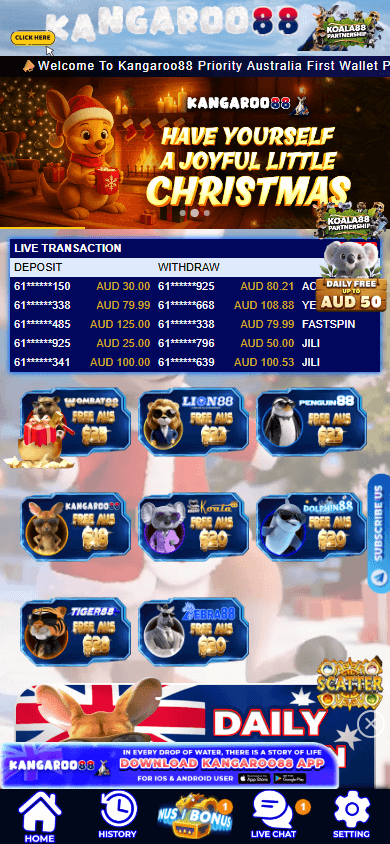 Kangaroo 88 Casino Mobile Interface