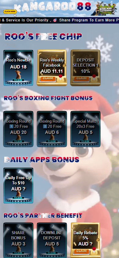 Kangaroo 88 Casino Promotions on Mobile