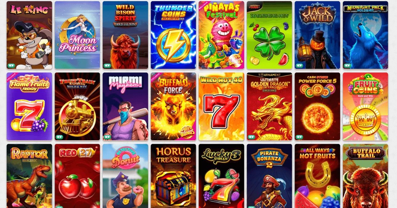 Selection of 24 pokie games in a casino library