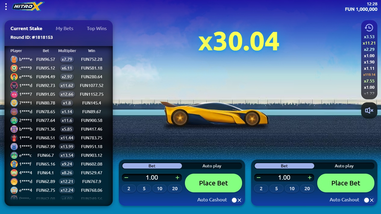 NitroX crash game by Leap at Lemon Casino in Canada
