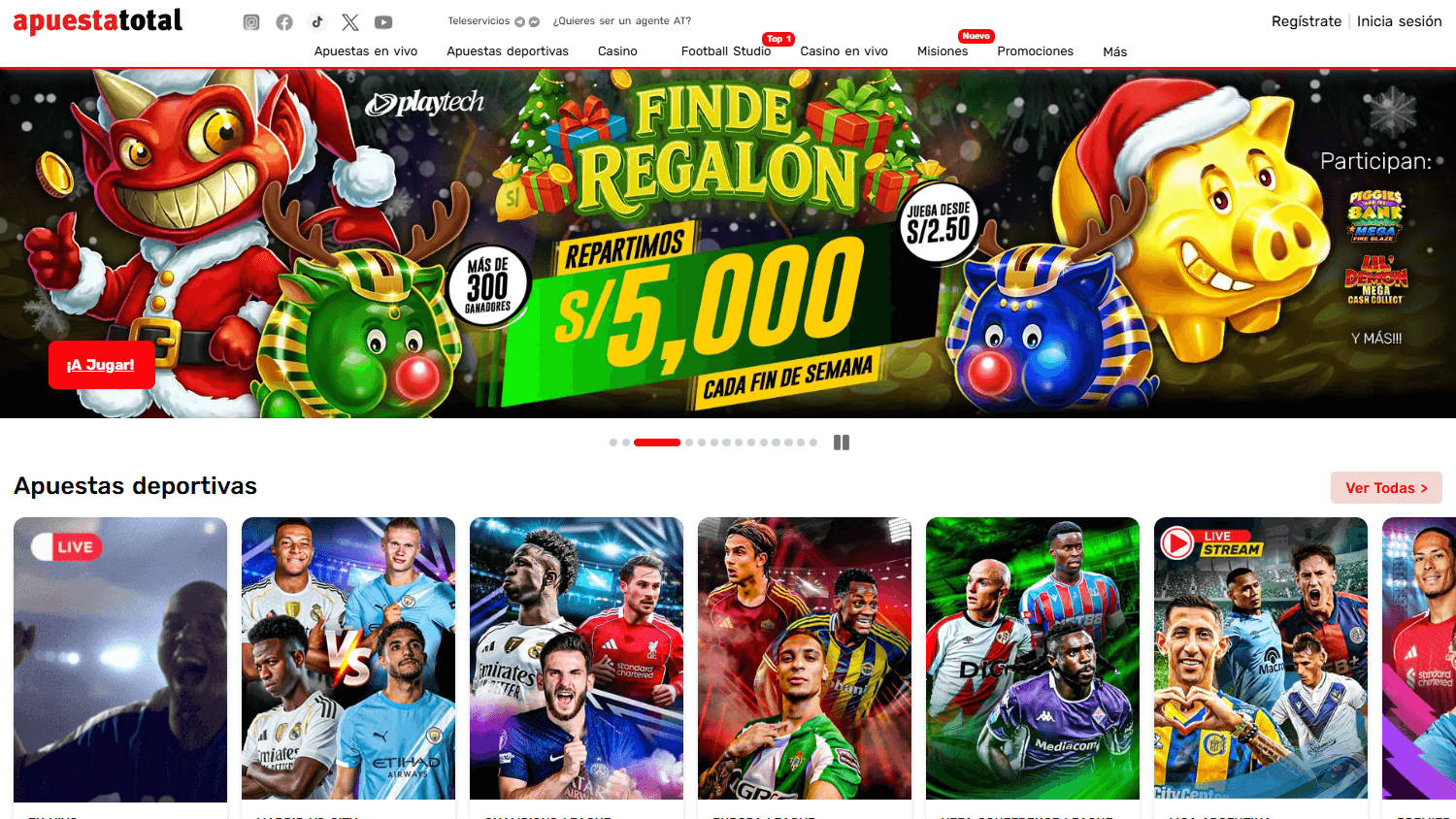 collect Total Casino reload bonus promotional banner