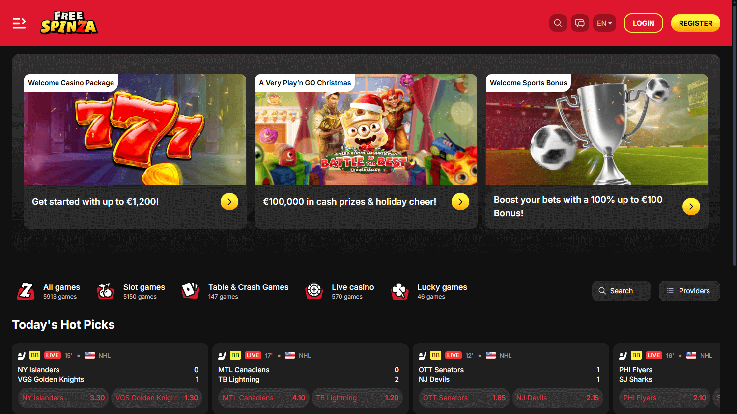 free_spinza_casino_homepage_desktop