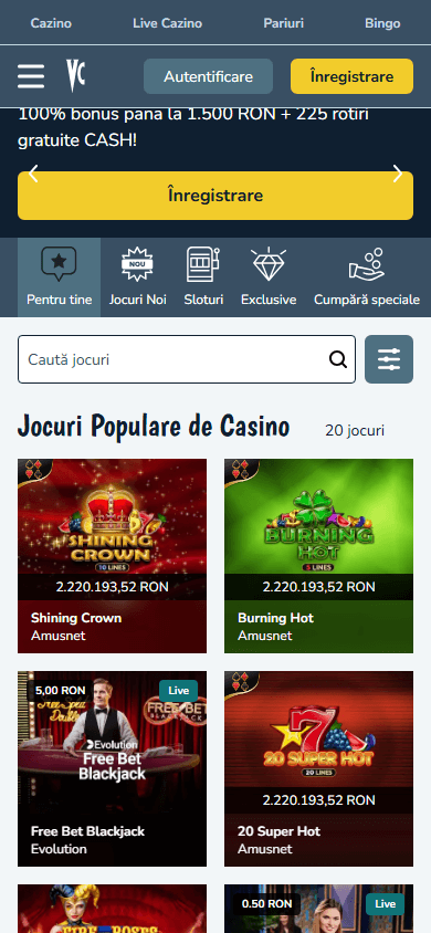 Vlad Casino mobiele homepage