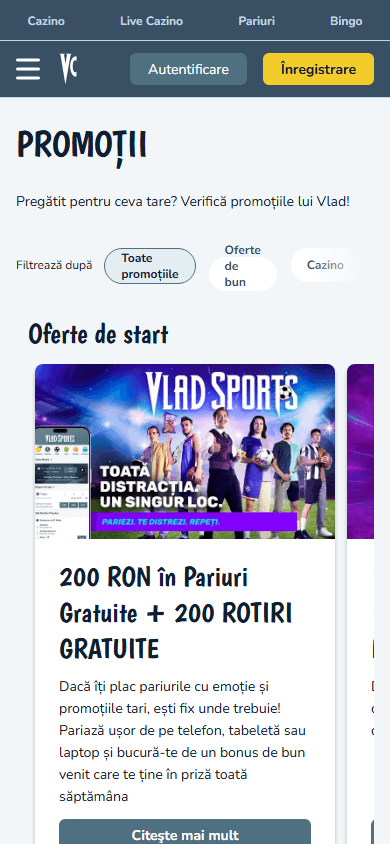 Vlad cazino promoties op mobiel