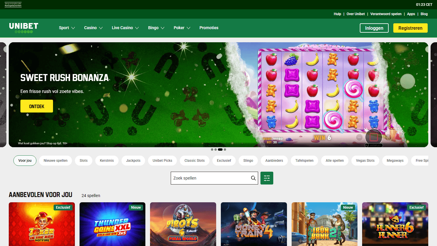 Unibet Casino NL spelgalerij