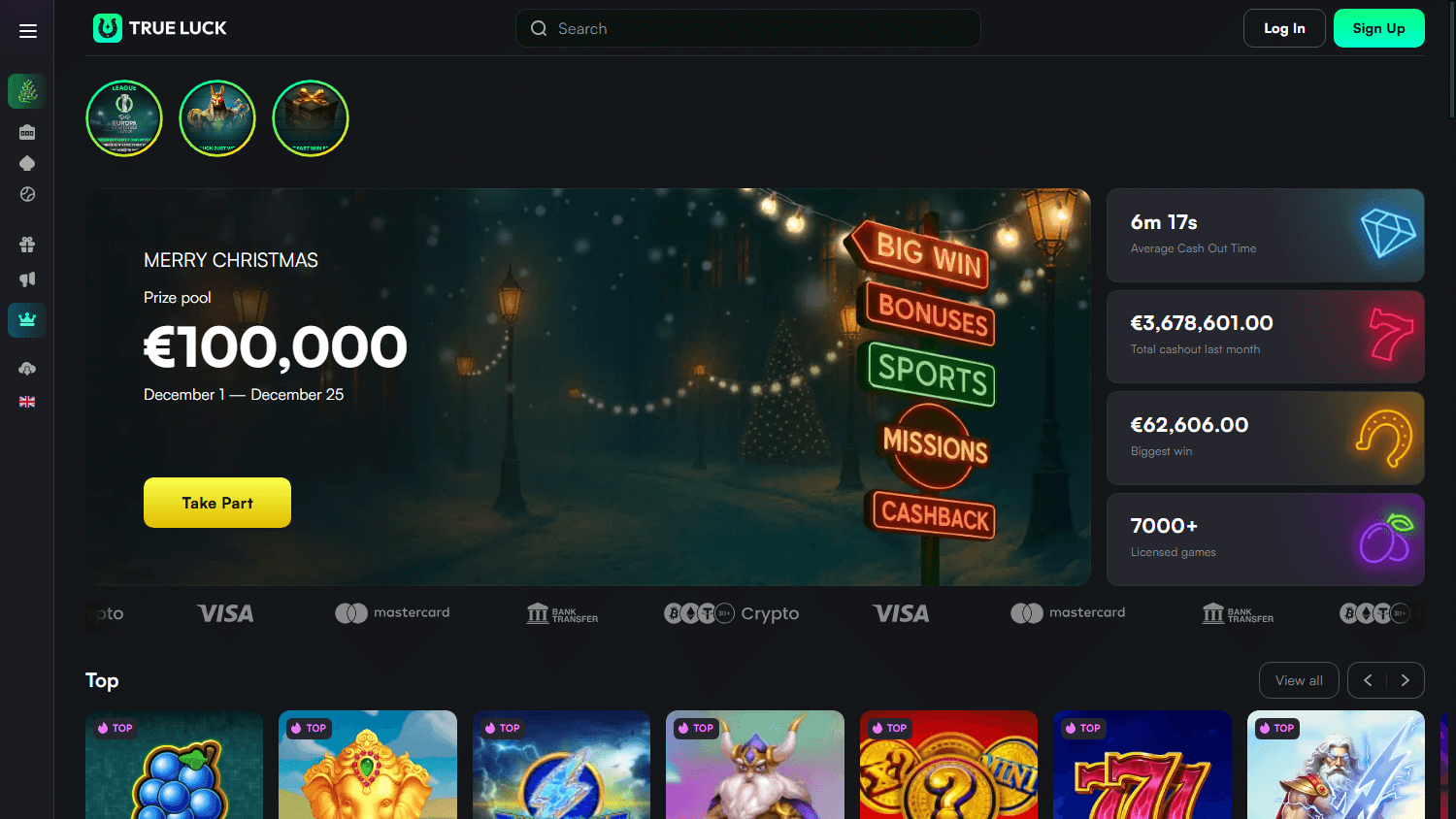 true luck casino contact
