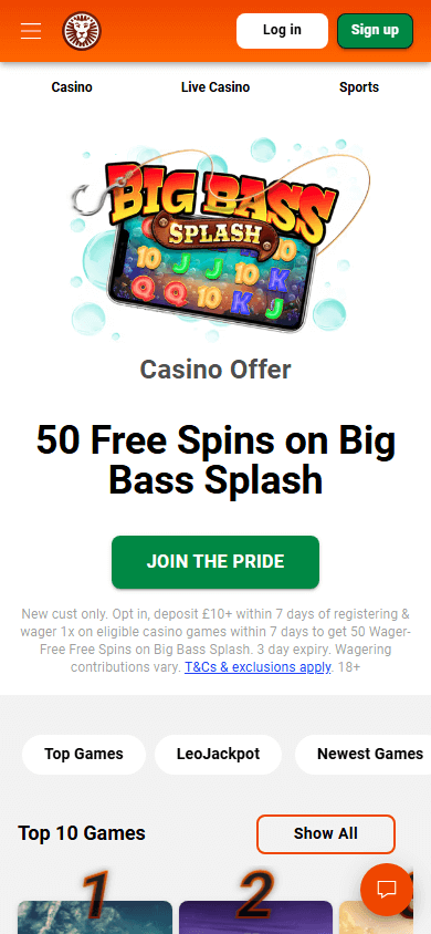 LeoVegas_Casino_UK_homepage_mobile