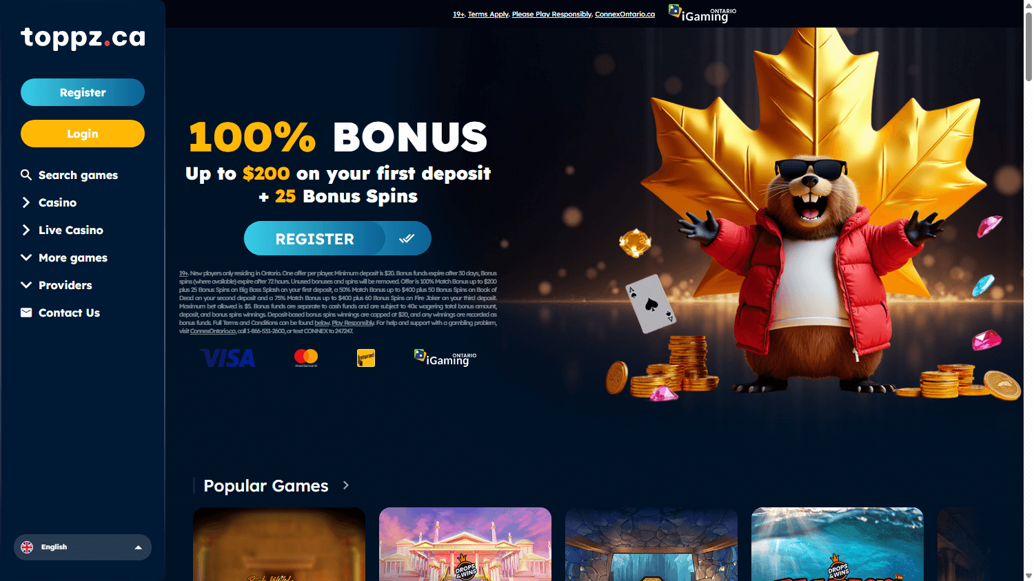 Toppz_Casino_homepage_desktop