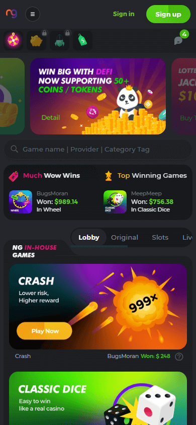 NANOGAMES.IO_Casino_homepage_mobile