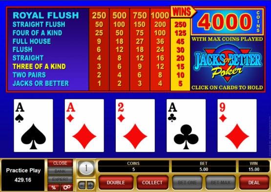 Free Jacks or Better Video Poker Online