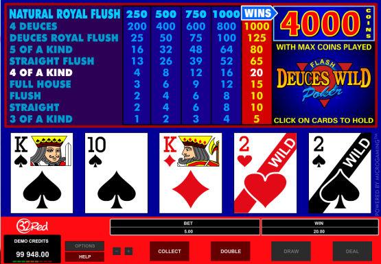 Deuces wild video deals poker