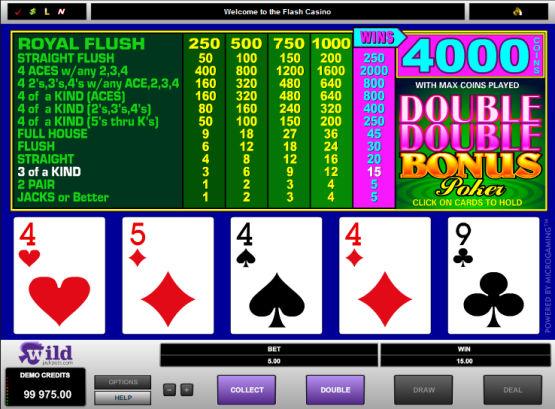 Free Double Double Bonus Poker Online