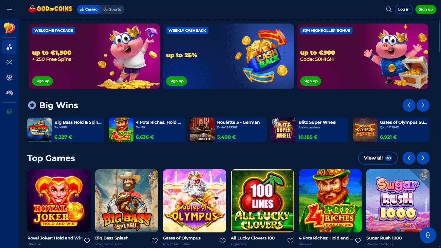 earn God of Wins Casino loyalty bonus in Australia