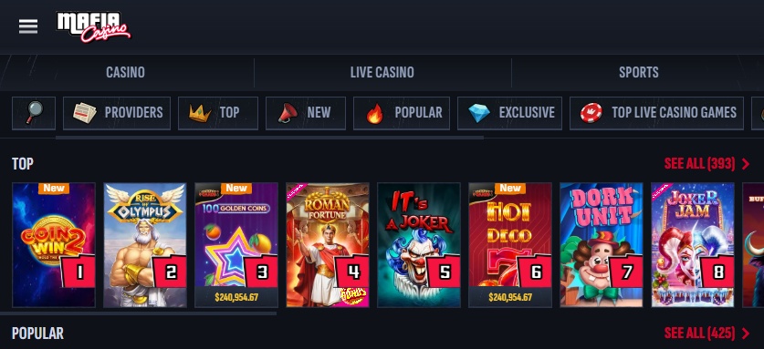 Play real money games on the MafiaCasino mobile site in Canada