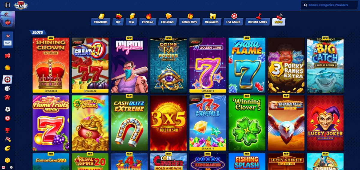 Online slots at BigClash casino in Canada