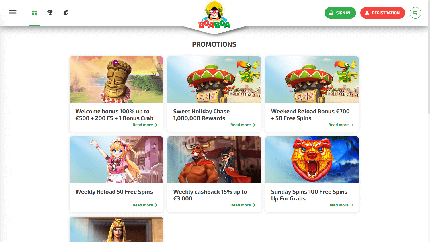 Boaboa casino bonuses