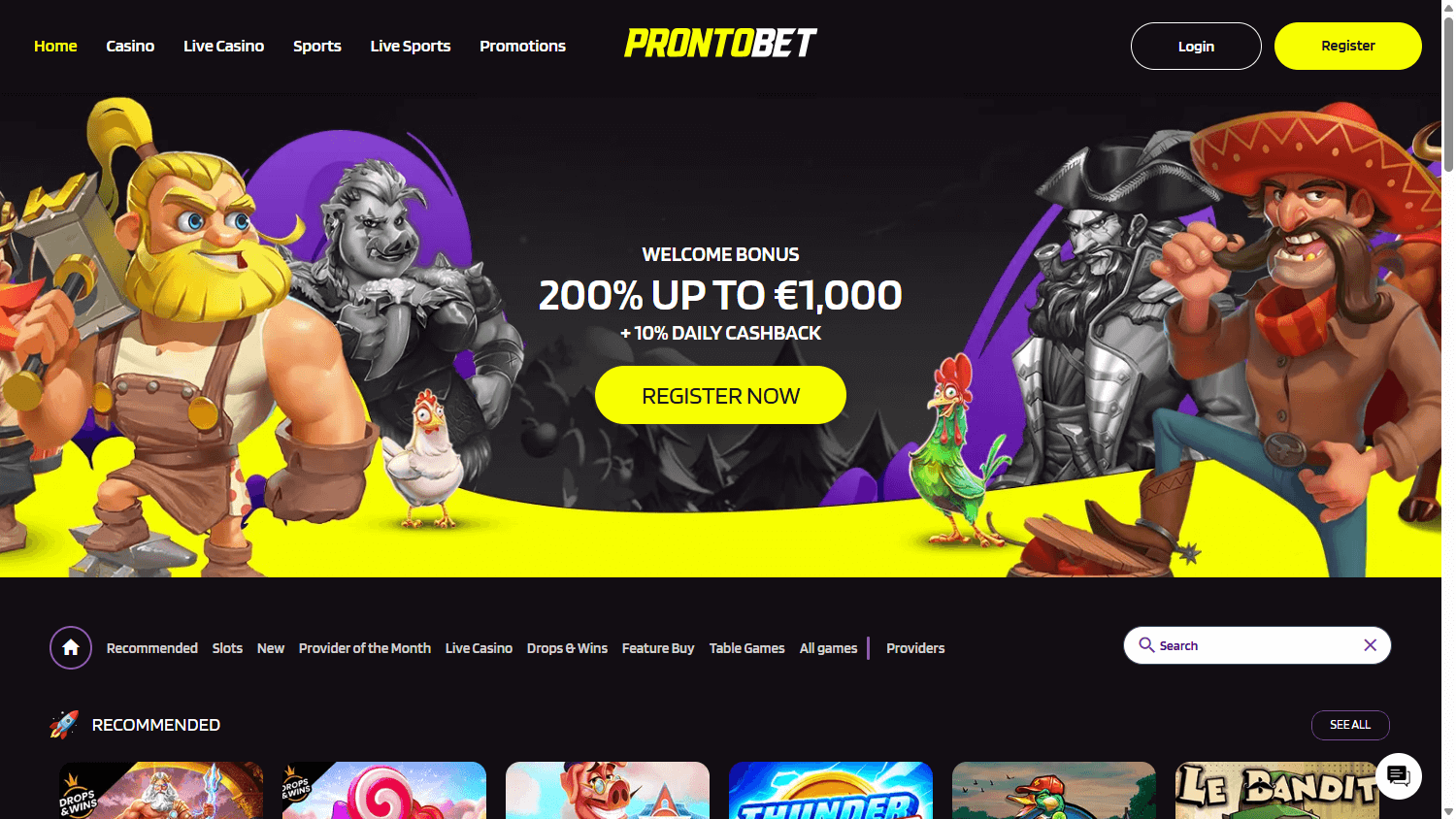prontobet_casino_homepage_desktop