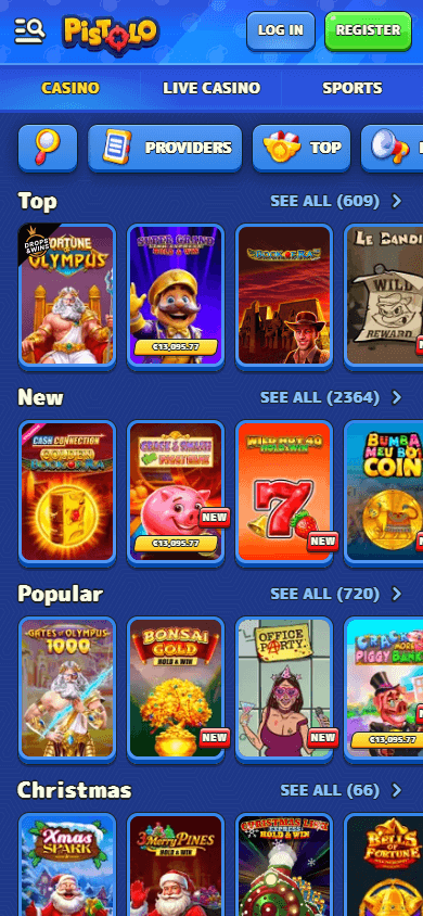 Pistolo Casino mobil spilloversikt