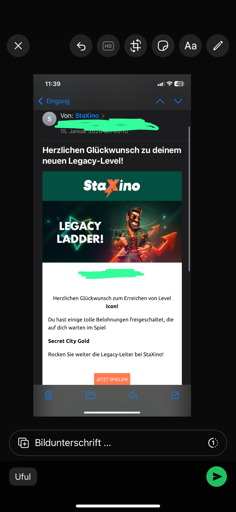 Interface mobile optimisée de Staxino Casino