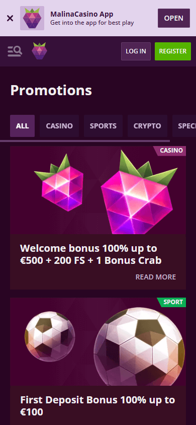 Malina casino app