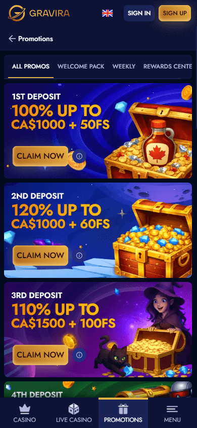 best Gravira Casino birthday bonus image