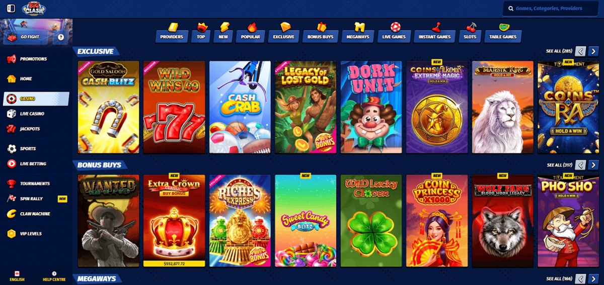 BigClash is one of Canada's top PaysafeCard casinos