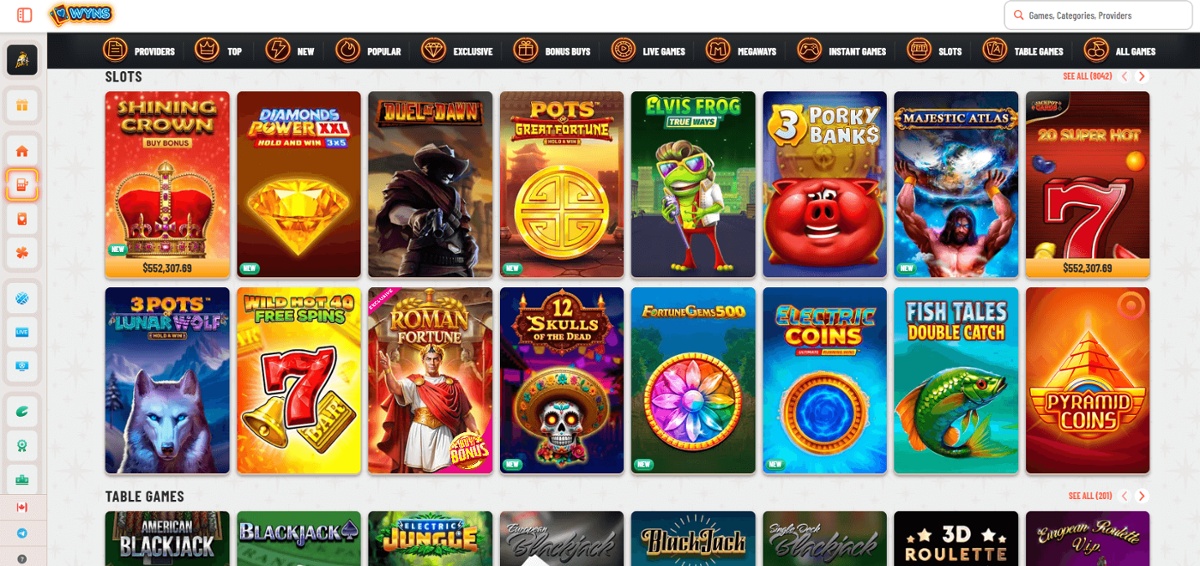 Wyns accepts PaysafeCard casino deposits in Canada