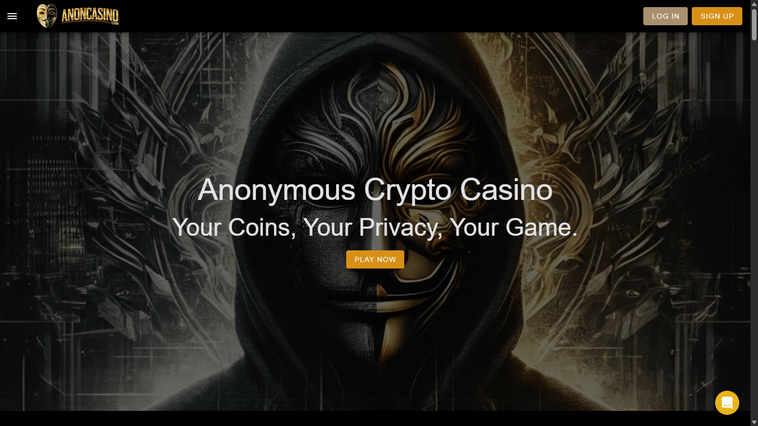 Anon_Casino_homepage_desktop