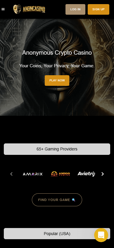 Anon_Casino_homepage_mobile