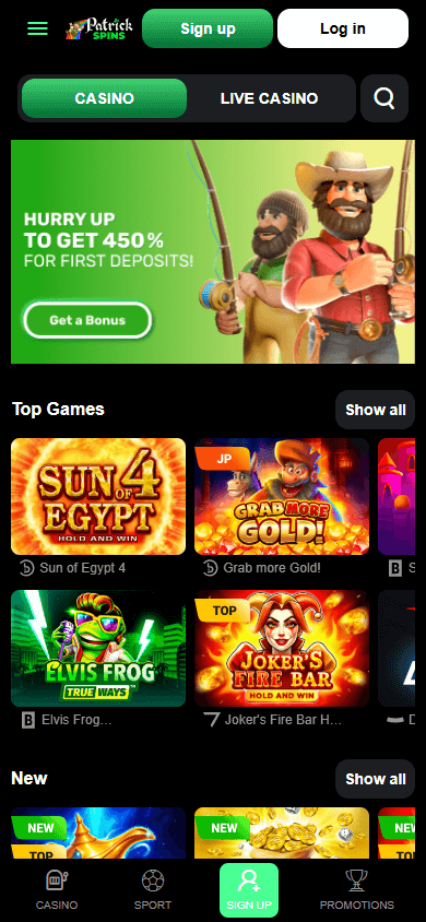 patrick_spins_casino_homepage_mobile
