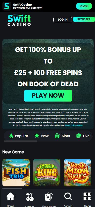 afferra bonus mensile su Swift Casino