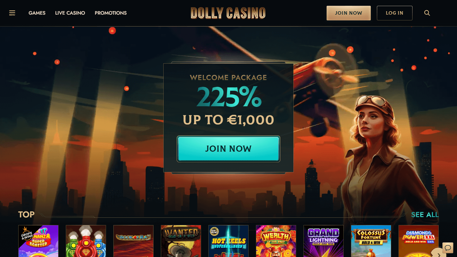 Dolly Casino Homepage Desktop
