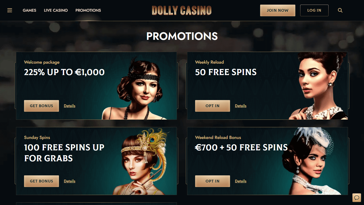 Promozioni di Dolly Casino su desktop