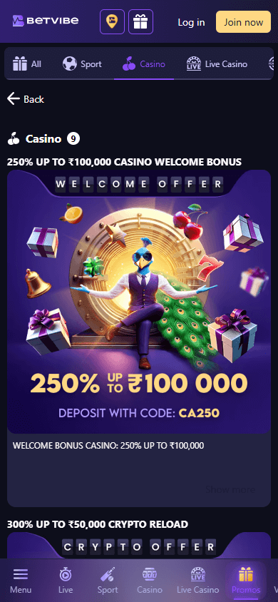 BETVIBE_Casino_promotions_mobile