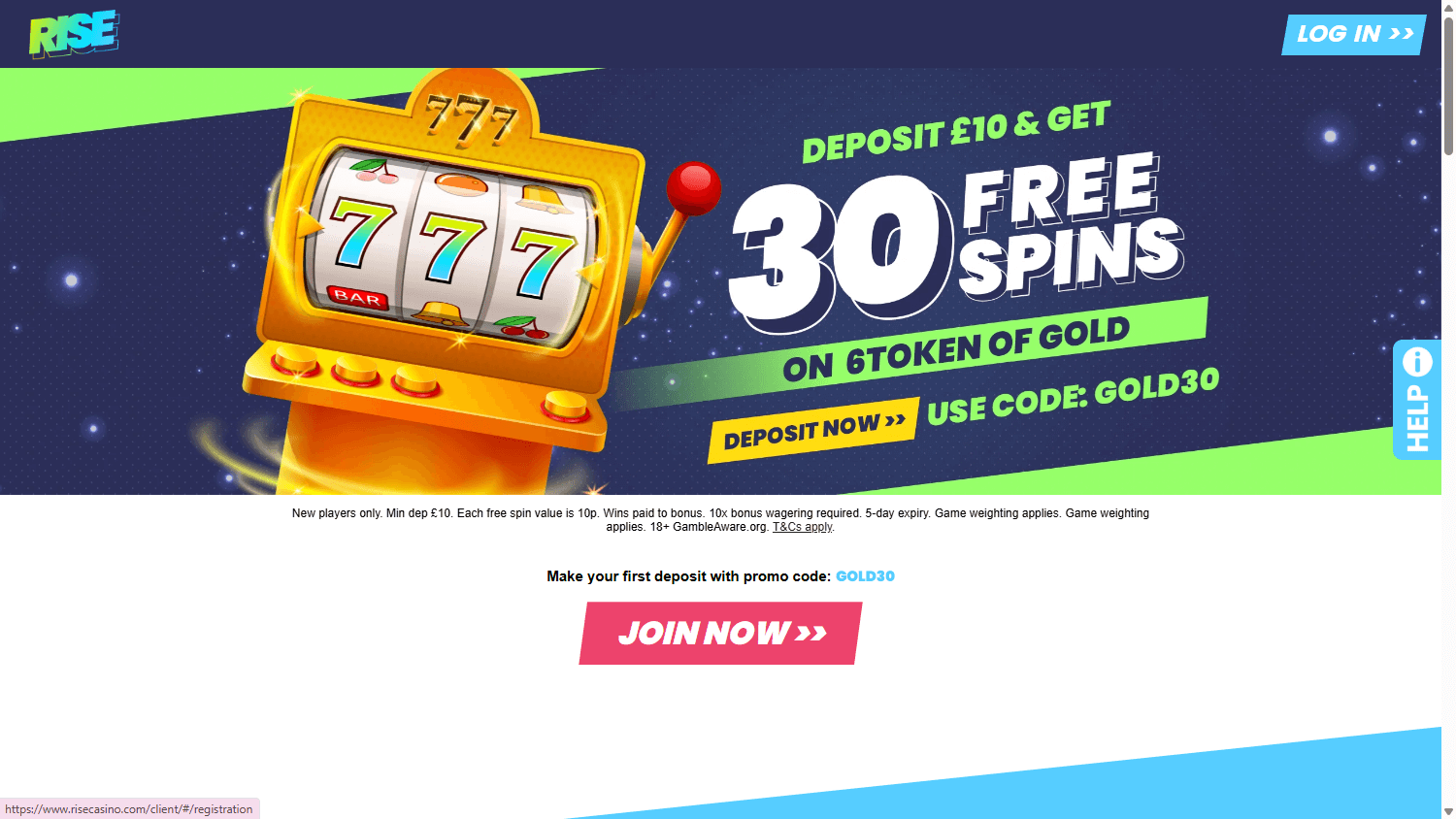 Rise_Casino_homepage_desktop