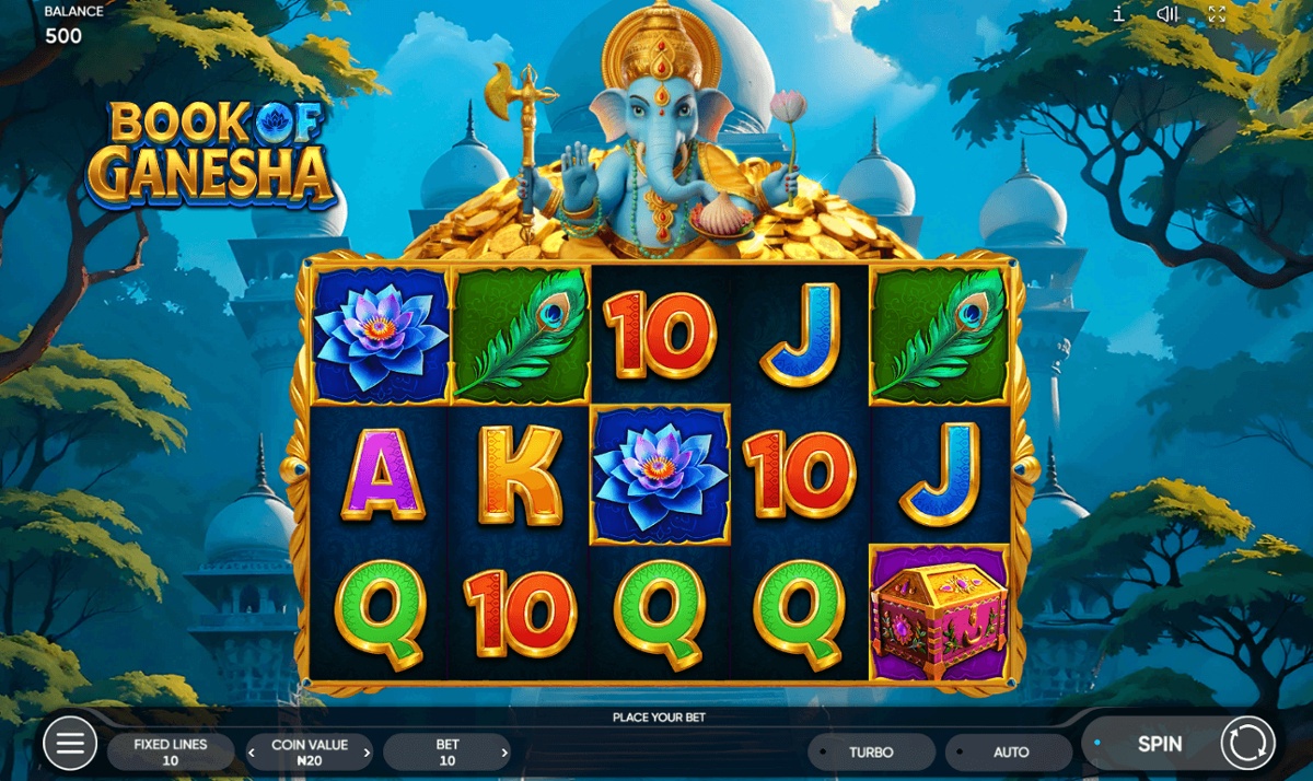 Use your no deposit bonus on Endorphina's Book of Ganesha slot at MoonBet in Canada