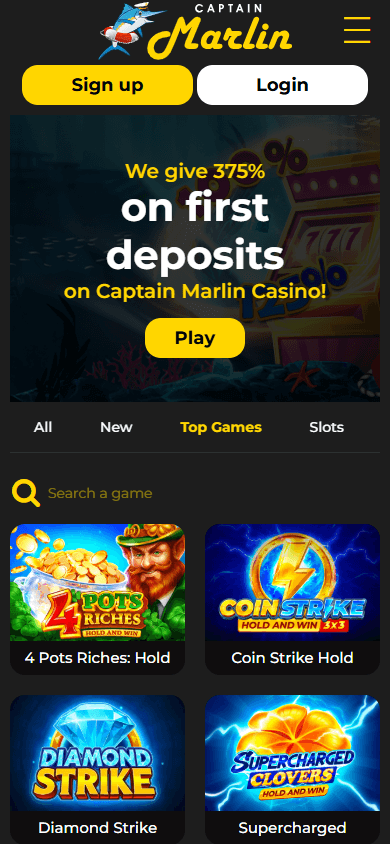Captain_Marlin_Casino_homepage_mobile