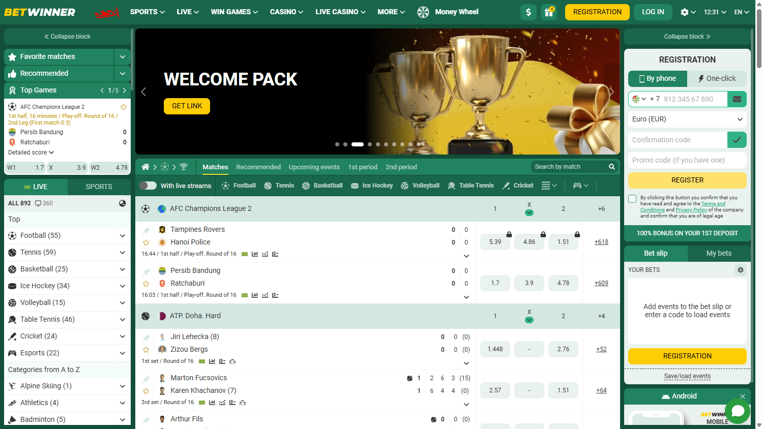 Betwinner casino