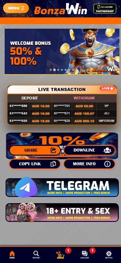 BonzaWin_Casino_homepage_mobile