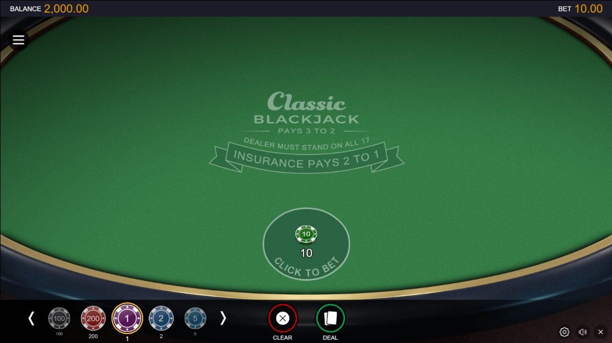 Free classic blackjack is the best option for new players
