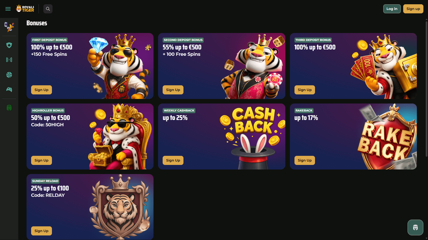 dernier RoyalsTiger Casino tours bonus promotion