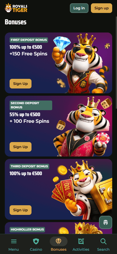 grootste RoyalsTiger Casino gratis spins bonus promotie