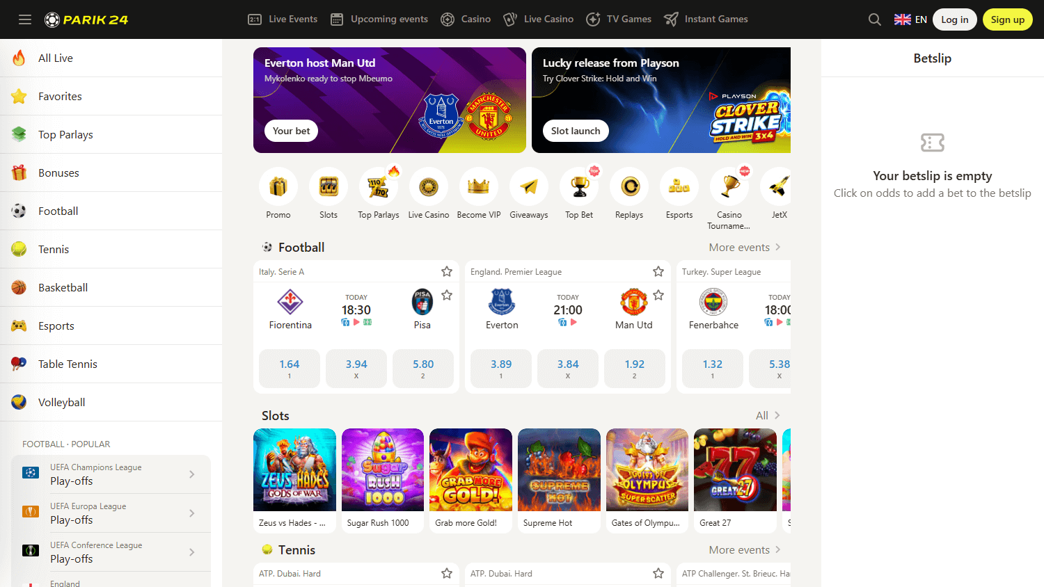 Parik24_Casino_homepage_desktop