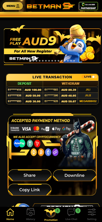 Betman9_Casino_homepage_mobile